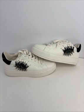 Kurt Geiger Evil Eye Platform Sneakers Womens 7 London Laney jewel-embellished